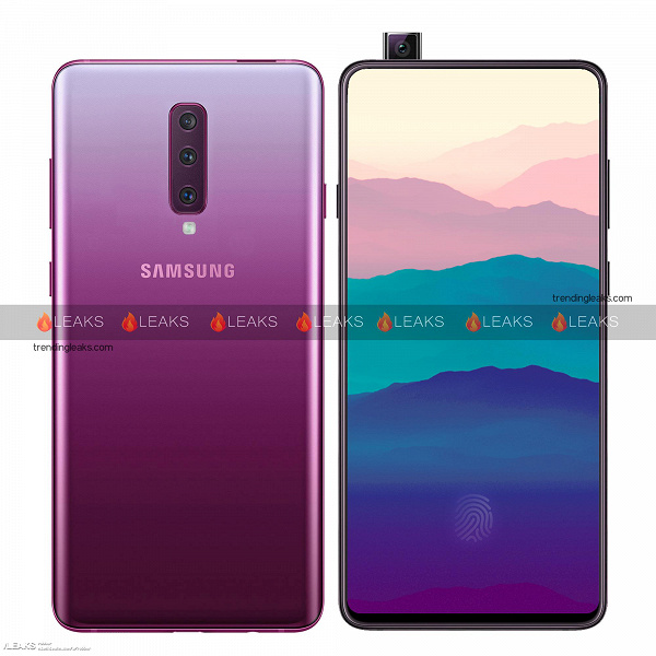 Появились первые изображения смартфона Samsung Galaxy A90, который оснащен выдвижной камерой