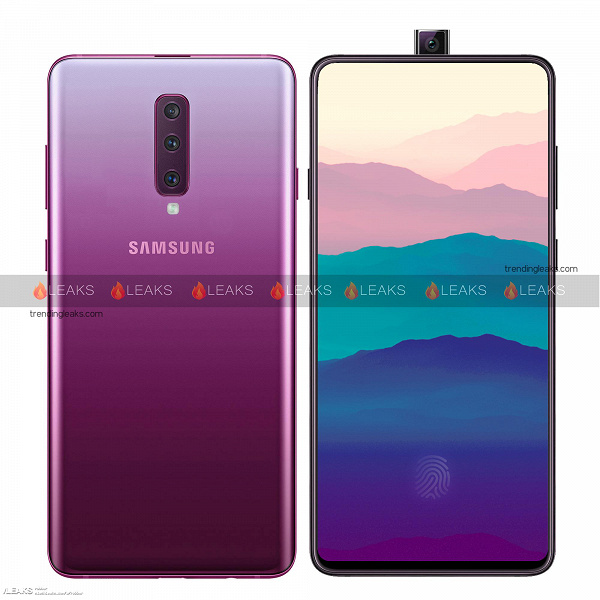 Появились первые изображения смартфона Samsung Galaxy A90, который оснащен выдвижной камерой